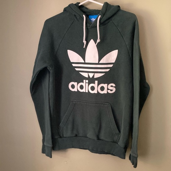 Adidas green hooded sweatshirt with tiny mark out of the “a”. - Picture 1 of 7